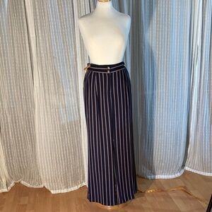 Flowy tall vintage Adrianna Papell striped summer-weight trousers